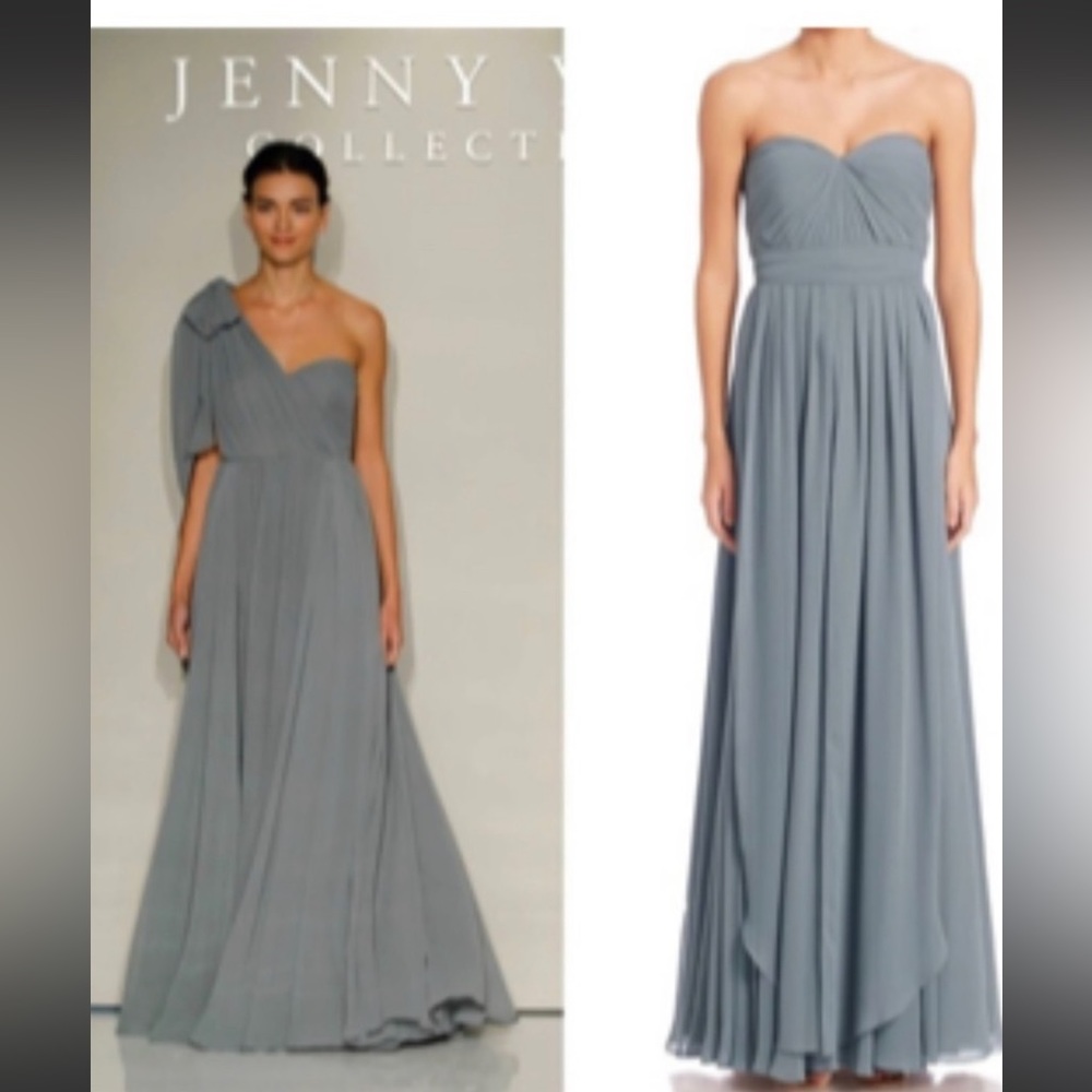 Jenny Yoo Convertible Bridesmaid Dress - Dusty Blue Size 4